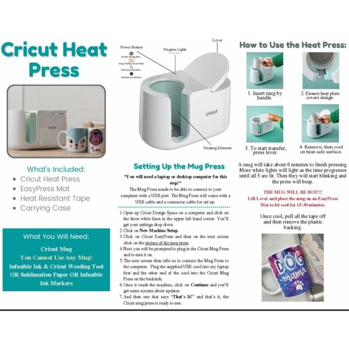 Cricut CRI0093573032516 Kit de inicio MugPress - Blanco 6