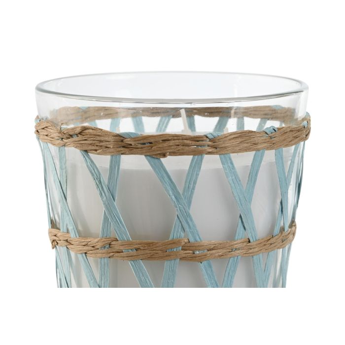 DKD Home Decor Vela Mediterraneo de Cera en Cristal, 540gr, Azul Celeste, Natural y Blanco, 48h, 13.5x13.5x12.5cm 2 DKD Home Decor Vela Mediterraneo de Cera en Cristal, 540gr, Azul Celeste, Natural y Blanco, 48h, 13.5x13.5x12.5cm 2