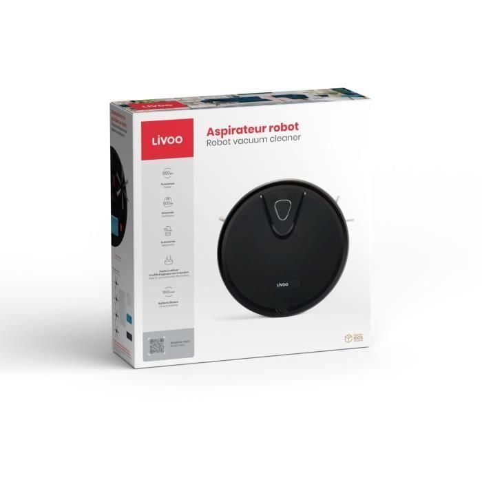 Livoo DOH135N Aspiradora Robot 800 Pa, 70 min Autonomía, 67 dB, Depósito 500 mL, Negro 4