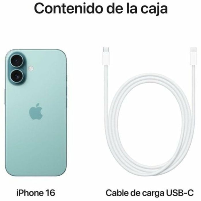Apple iPhone 16 256GB 6.1" 5G Verde Azulado, Cámara 48MP, Chip A18, Dynamic Island, Resistencia IP68 MYEJ3QL/A 1 Apple iPhone 16 256GB 6.1" 5G Verde Azulado, Cámara 48MP, Chip A18, Dynamic Island, Resistencia IP68 MYEJ3QL/A 1