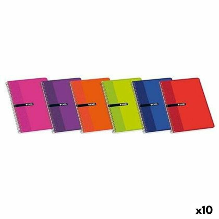 Cuaderno ENRI Multicolor Tapa blanda Din A4 80 Hojas (10 Unidades)