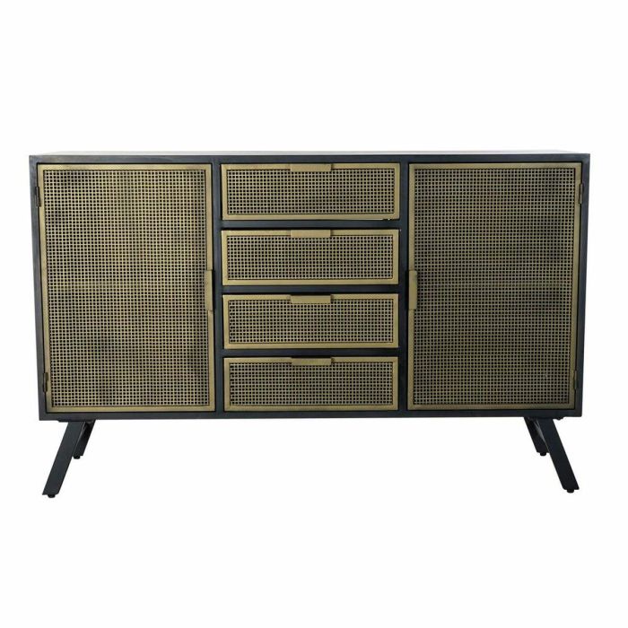 Buffet Vintage DKD Home Decor Negro Dorado 42 x 91.5 x 144.5 cm