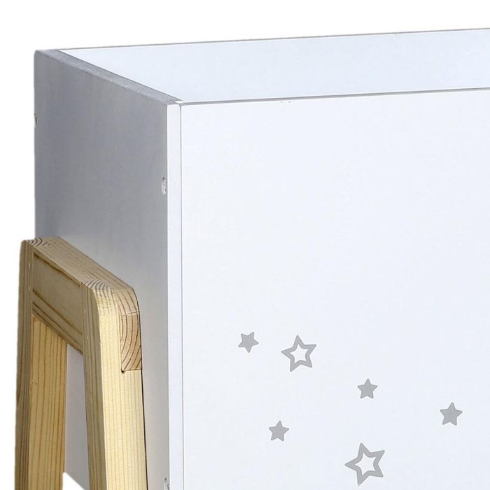 Home Deco Kids Cubo Almacenar Juguetes Libros con 2 Compartimentos y Patas de Madera 60x30x45 cm 4