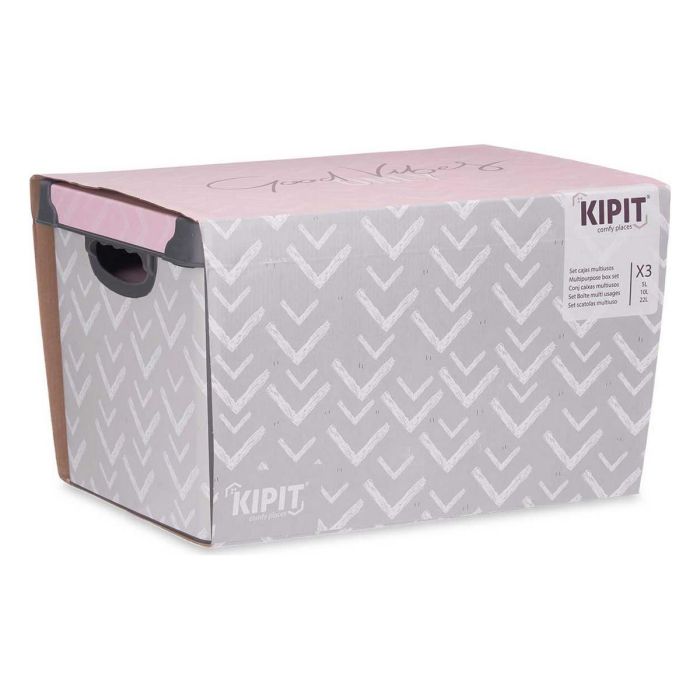 Set de Cajas Organizadoras Apilables Kipit STYLE BOX (SET 3)-1 Vibes Plástico Estampado 1