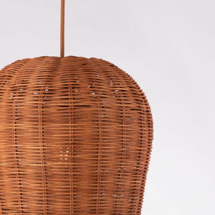 Lámpara Colgante Gusau Ratán Natural SKD-P80052. Estilo Boho Chic, Casquillo E27. Crea Ambiente Cálido, Neutro o Frío. 1