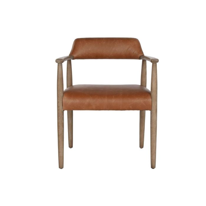 DKD Home Decor Top chairs 2c24 Sillón Horeca Urbano Fresno y Piel Marrón 57 x 74 x 59 cm (Altura asiento 46 cm) 5