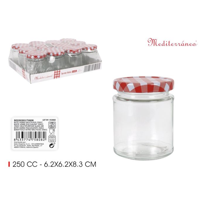 Bote de vidrio multiusos 250 cc - Mediterraneo (24 Unidades) Bote de vidrio multiusos 250 cc - Mediterraneo (24 Unidades)