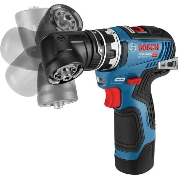 Bosch Professional Taladro GSR 12V-35 FC con 2 Baterías 3.0 Ah + Cargador GAL 12V-40 y Maletín L-Boxx 1