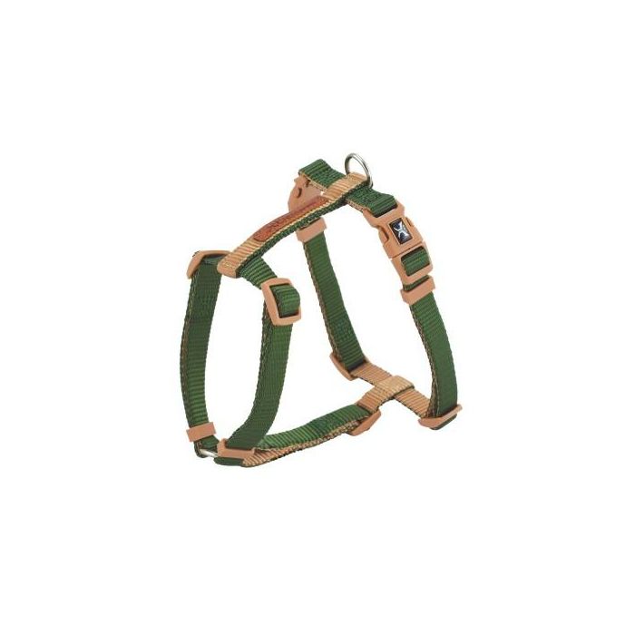 Nayeco X-Trm Arnés Doble Nylon con 5 Puntos de Regulación y Doble Cierre Verde Forest-British Beige 45-75 cm x 2 cm