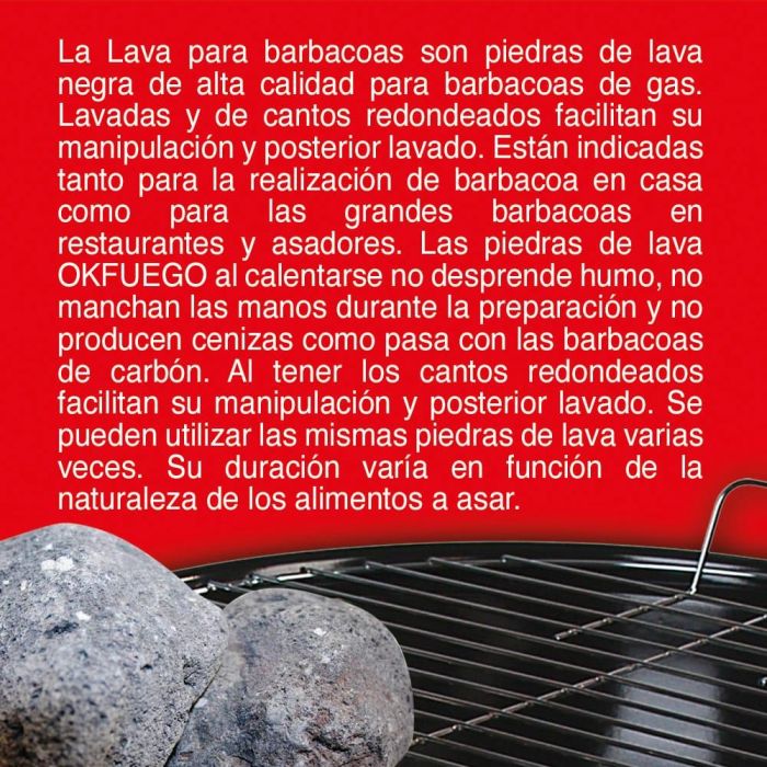 Okfuego lava volcanica barbacoa gas 4 kg 1