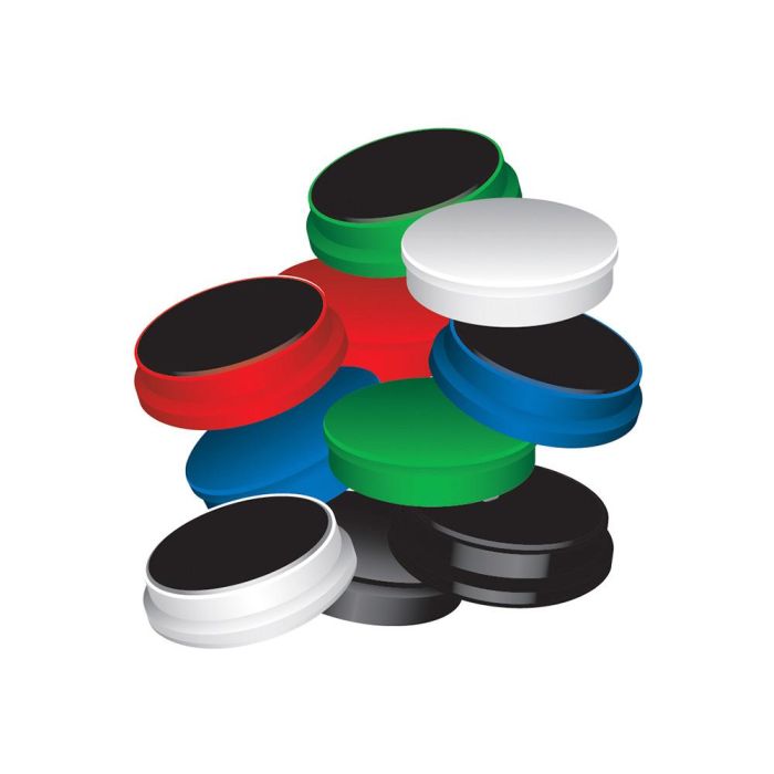 Iman Para Sujecion Q-Connect Ideal Para Pizarras Magneticas25 mm Colores Surtidos Caja De 10 Unidades 3