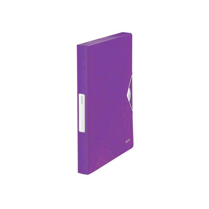 Carpeta De Proyectos Leitz Wow Pp A4 Gomas 3 Cm Violeta Metalizado (Set de 5)