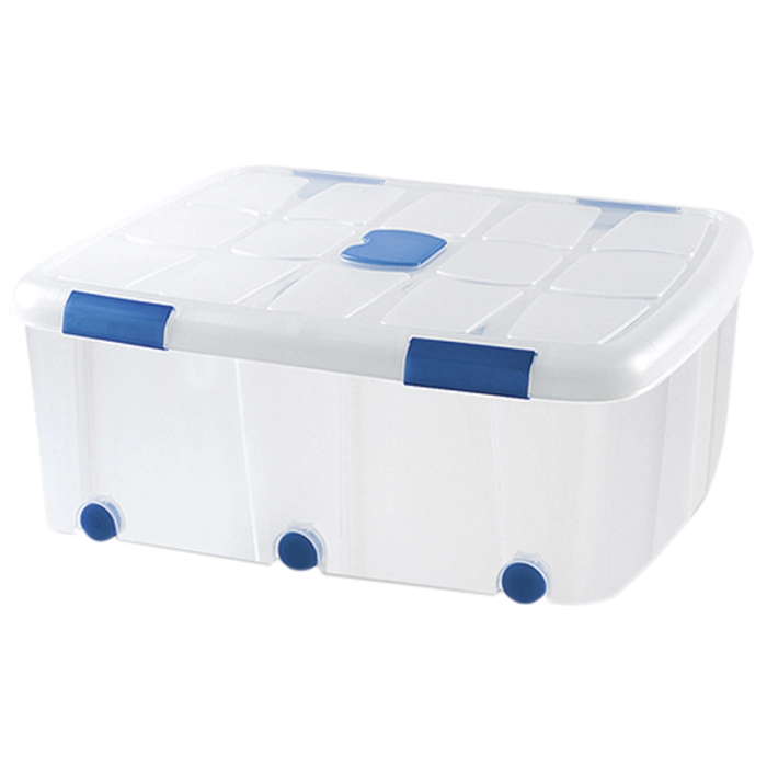 Plasticforte Contenedor N 15 100 Litros Transparente con Tapa y Ruedas 330x600x800 mm 1