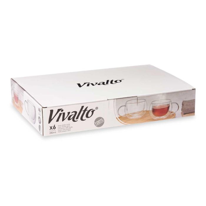 Taza de Té Borosilicato Vivalto 280 ml, 14x10x6 cm (24 Unidades) 2 Taza de Té Borosilicato Vivalto 280 ml, 14x10x6 cm (24 Unidades) 2