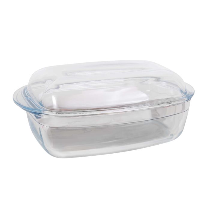 Quttin Cacerola de Vidrio Rectangular con Tapa 3L + 1.5L (3 Unidades) 3
