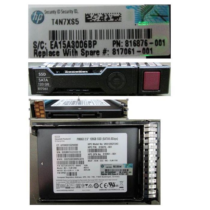 Hewlett Packard Enterprise 120GB, 2.5", SATA III, SFF, RI-3, SC, PLP 1