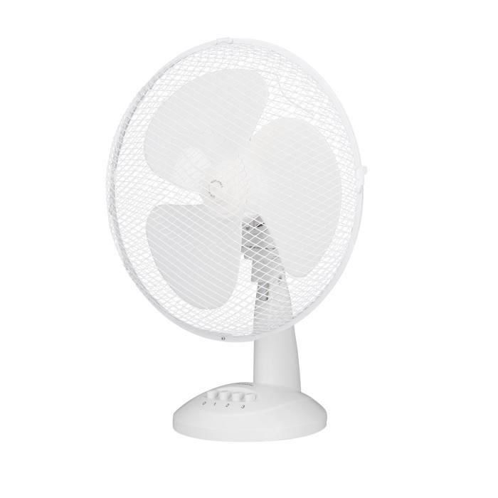 Ventilador de mesa OCEANIC - 40W - Diámetro 30 cm - 3 velocidades - Oscilante - Blanco 1