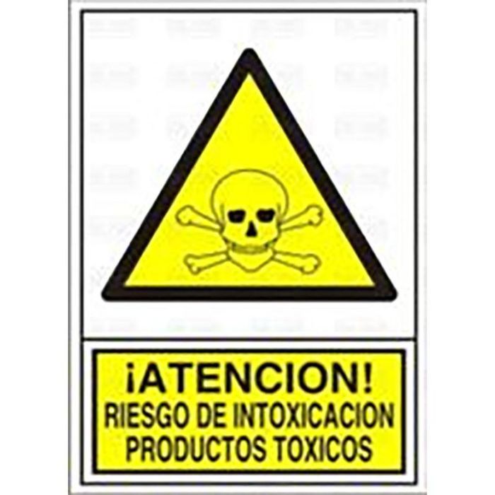 DUVER Señal 310 de Advertencia Riesgo Intoxicación Productos Tóxicos Plástico 295x210mm