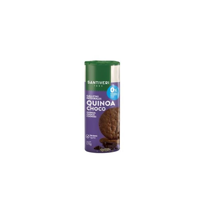 SANTIVERI Galletas Integrales de Quinoa y Chocolate 0% Azúcares Añadidos 175g