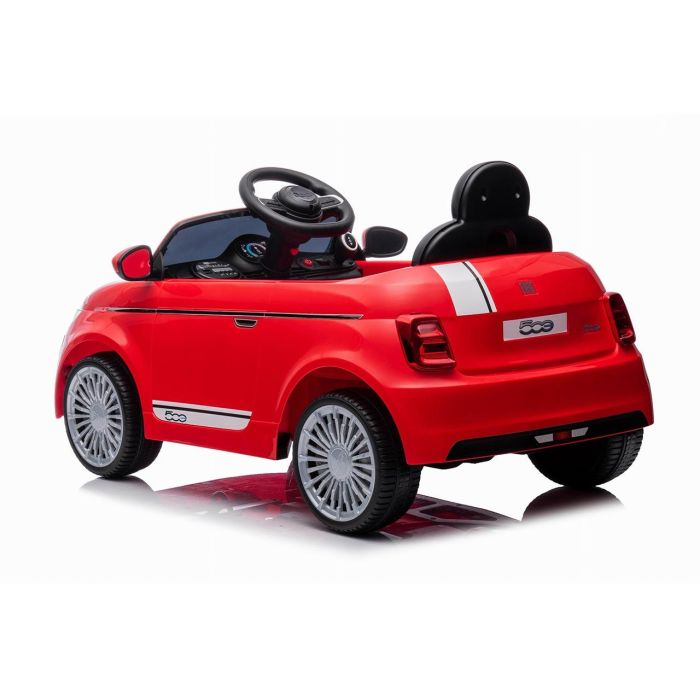 Fiat 500 Coche Eléctrico Infantil 12V Rojo con Licencia Oficial, Luces, Sonidos, USB, Suspensión y Puertas Abribles 3