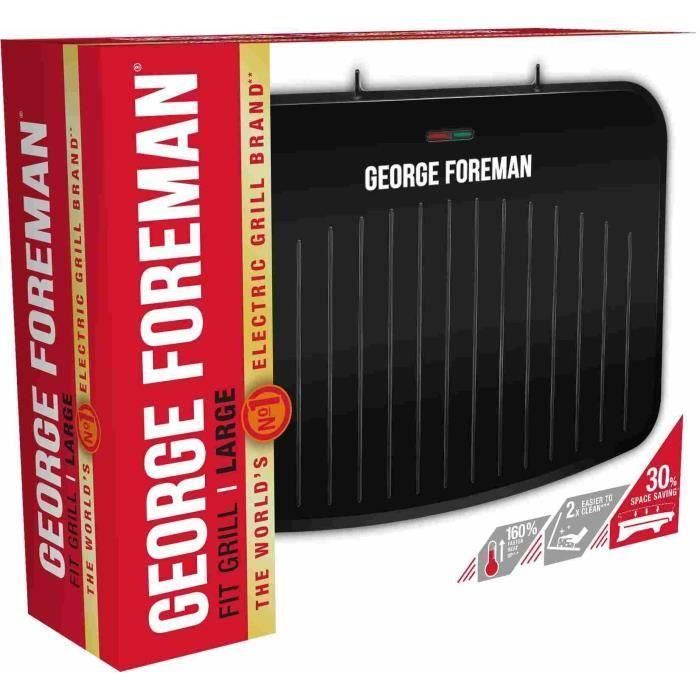 Parrilla grande - GEORGE FOREMAN - Fit Grill Large - 25820-56 - 2400 W - Antiadherente - Negro 1 Parrilla grande - GEORGE FOREMAN - Fit Grill Large - 25820-56 - 2400 W - Antiadherente - Negro 1