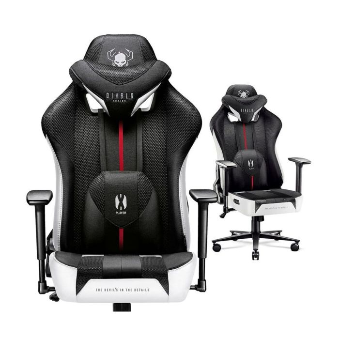 Silla Gaming Diablo Chairs DiabloX-PLAYER 2.0 Blanco Negro 10 Silla Gaming Diablo Chairs DiabloX-PLAYER 2.0 Blanco Negro 10