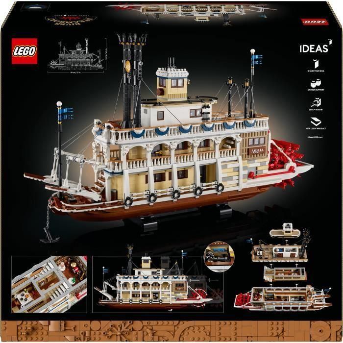 LEGO Ideas 21356 Barco de vapor del río Misisipi Set de construcción para adultos 5 LEGO Ideas 21356 Barco de vapor del río Misisipi Set de construcción para adultos 5