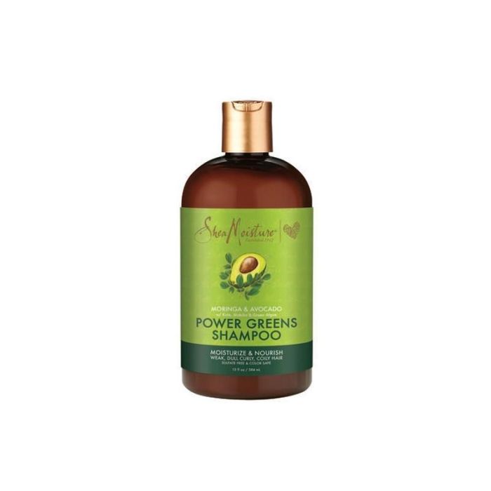 Shea Moisture Champú Moringa y Aguacate Power Greens 384ml - Nutre y da brillo al cabello Shea Moisture Champú Moringa y Aguacate Power Greens 384ml - Nutre y da brillo al cabello