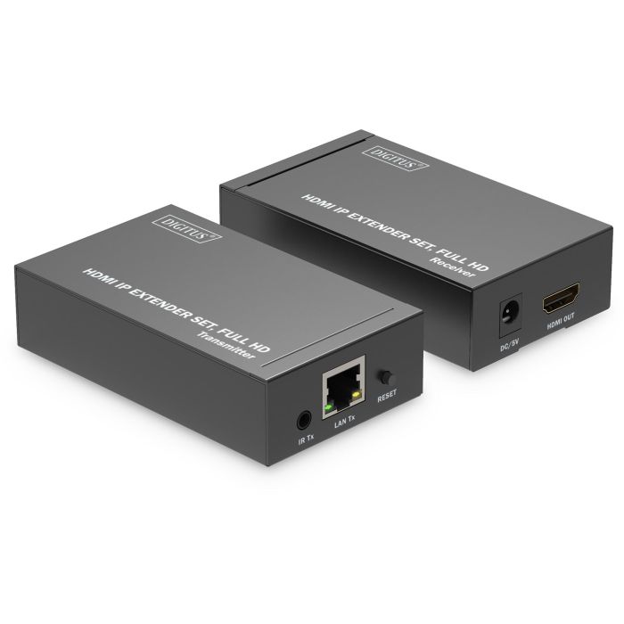 Digitus Extensor HDMI IP Set 120m Full HD 1080p Negro - Kit Transmisor y Receptor Cat6/7/8