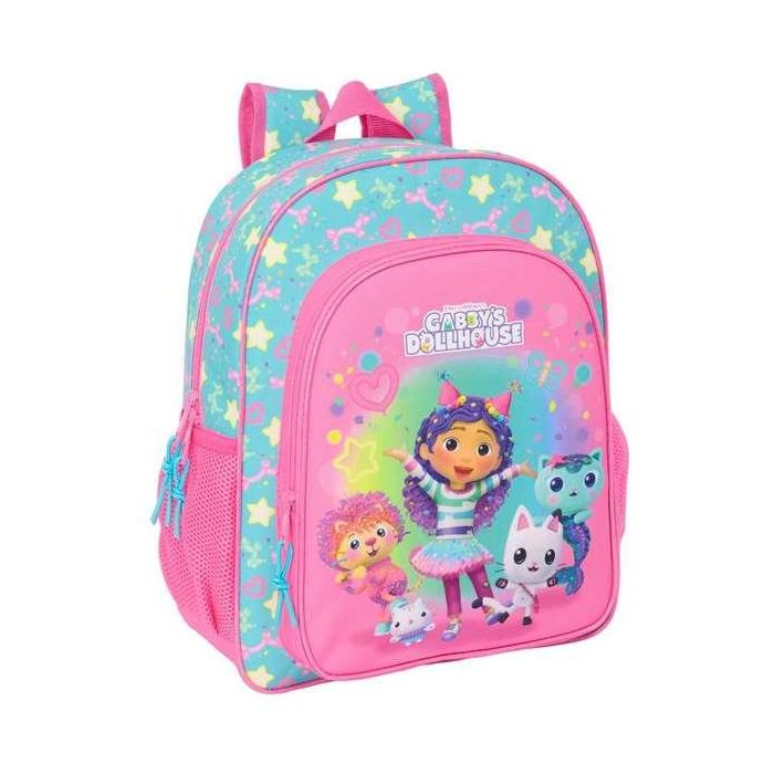 Safta Mochila junior adapt.carro gabby's dollhouse "confetti" 32x38x12 cm