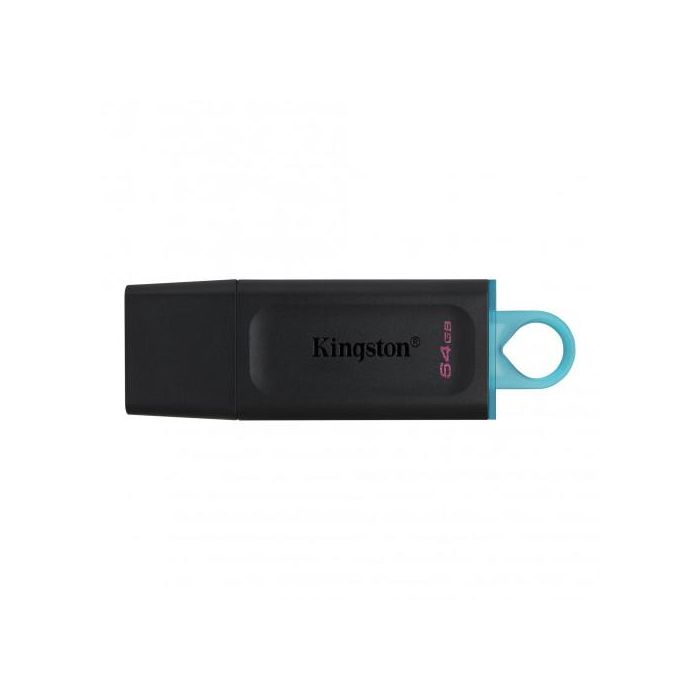 Kingston Pendrive Datatraveler Exodia 64 grb C-Tapa Protectora Y Ranura Para Colgar Usb 3.2 Negro-Turquesa