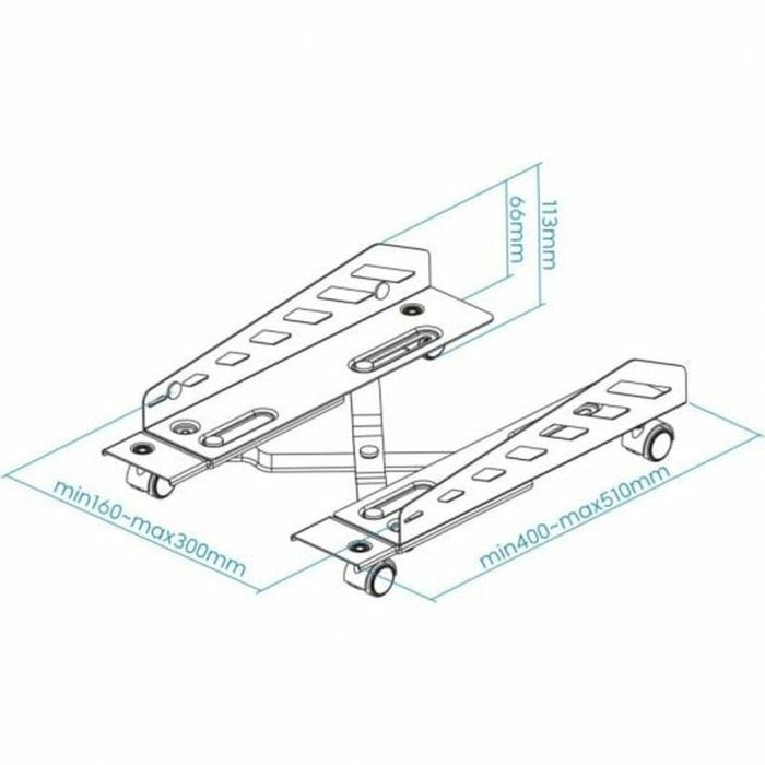 TOOQ SOPORTE METALICO PARA CPU DE SUELO CON RUEDAS BAJO 2