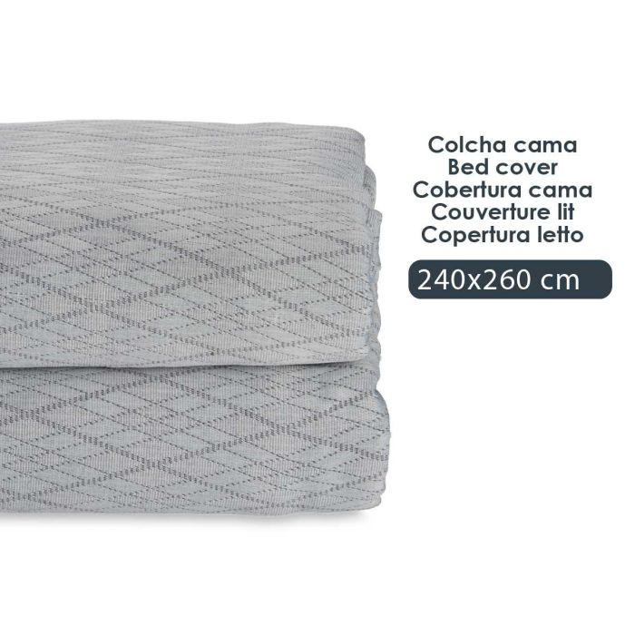 Colcha Cama Rombo Gris 240X260Cm Giftdecor (4 Unidades) 3 Colcha Cama Rombo Gris 240X260Cm Giftdecor (4 Unidades) 3