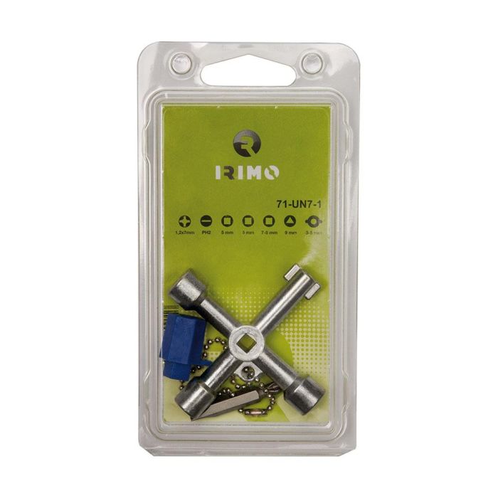 Irimo Llave universal 7 en 1 con purga de radiadores, cadena, adaptador y punta - 71-un7-1 1 Irimo Llave universal 7 en 1 con purga de radiadores, cadena, adaptador y punta - 71-un7-1 1