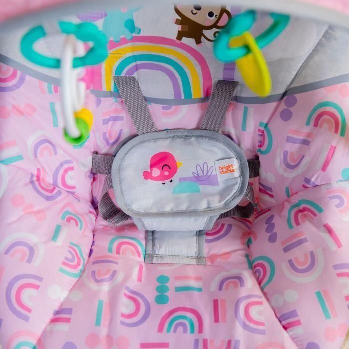 Columpio portátil y compacto - BRIGHT STARTS - Pink Paradise - Columpio automático con música - Unisex - Recién Nacidos+ 4 Columpio portátil y compacto - BRIGHT STARTS - Pink Paradise - Columpio automático con música - Unisex - Recién Nacidos+ 4