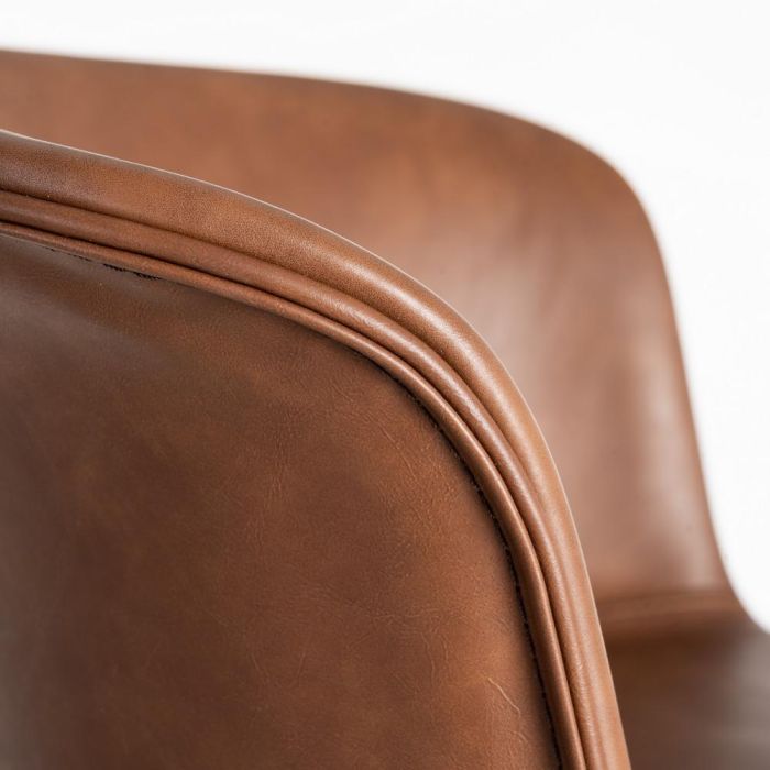 Taburete Marrón Metal / Simil Piel 44,50 X 48,50 X 93,50 cm