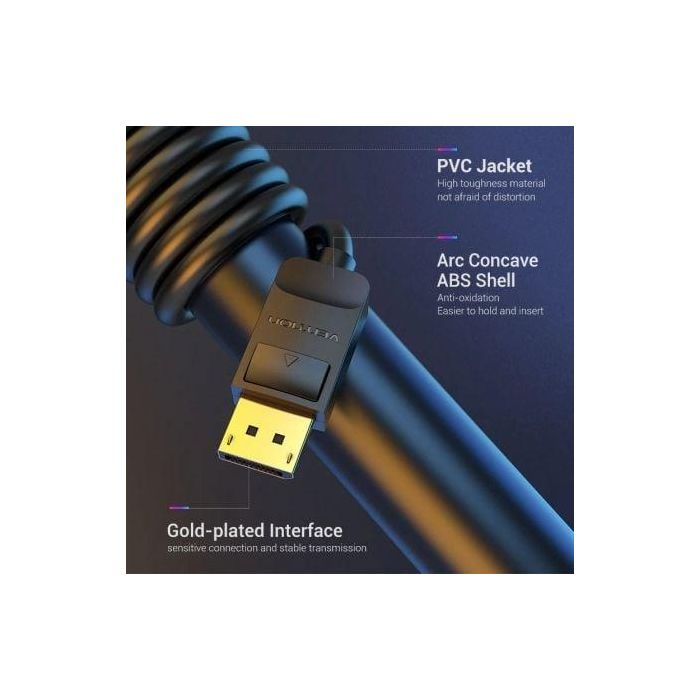 Cable DisplayPort Vention HACBF Negro 1 m 3