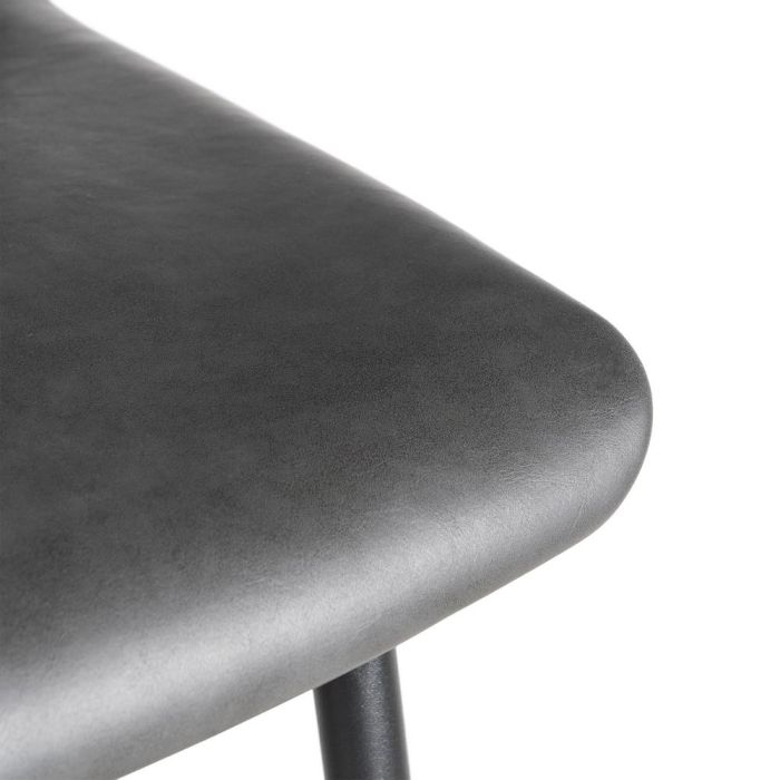 Taburete Negro Metal / Simil Piel 47 X 47 X 103 cm