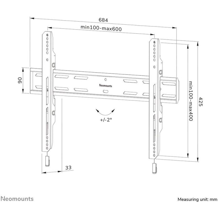 Soporte TV Neomounts WL30S-850BL16 40-82" 40" 42" 86" 70 Kg 10 Soporte TV Neomounts WL30S-850BL16 40-82" 40" 42" 86" 70 Kg 10