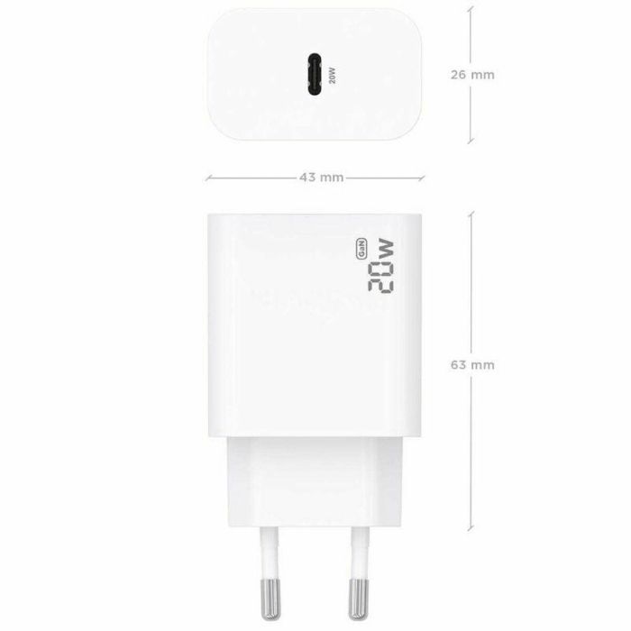 AISENS - CARGADOR GaN 20W, 1xUSB-C PD3.0, BLANCO 12 AISENS - CARGADOR GaN 20W, 1xUSB-C PD3.0, BLANCO 12