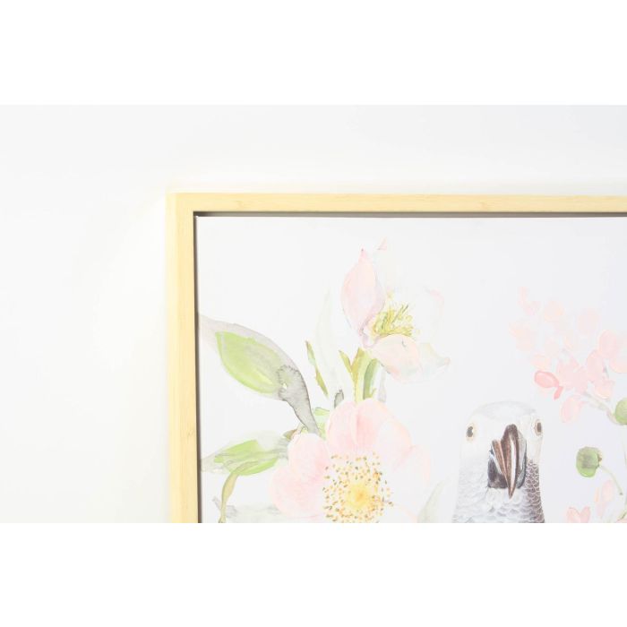 DKD Home Decor Cuadro Shabby Flores Loro Rosa Gris 120x60x4 cm Lienzo Hecho a Mano (2 Unidades) 1 DKD Home Decor Cuadro Shabby Flores Loro Rosa Gris 120x60x4 cm Lienzo Hecho a Mano (2 Unidades) 1