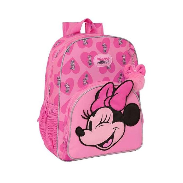 Mochila Escolar Minnie Mouse Loving Rosa 33 x 42 x 14 cm