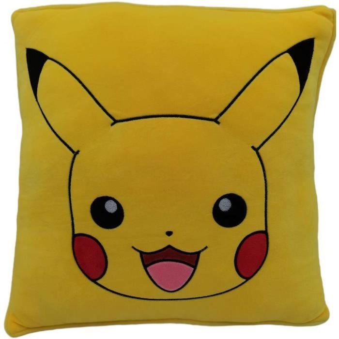 Pokemon POK3700891706681 Cojín Premium Cuadrado Pikachu de Microfibra 40 cm