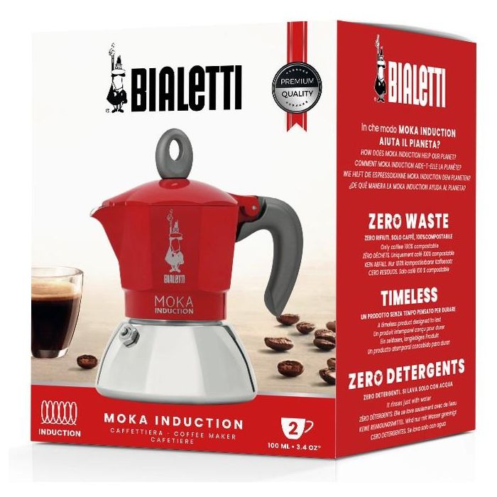 Bialetti MOKA 2TZ Induction red 1 Bialetti MOKA 2TZ Induction red 1