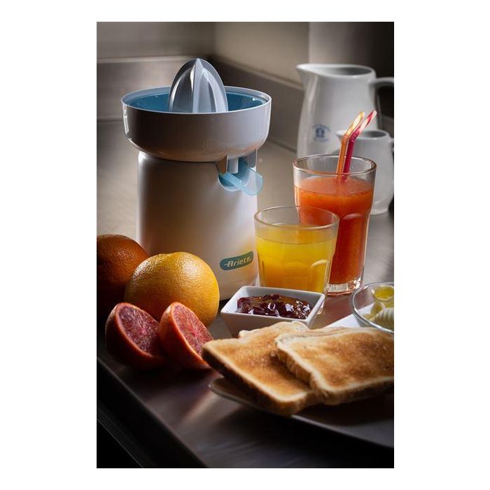 Ariete 417/01 Exprimidor Breakfast Blanco 40W con Boquilla Antigoteo, Ideal para Naranjas, Pomelos y Limones 11