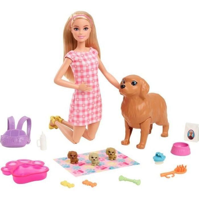 Muñeca Barbie Perritos Recién Nacidos Rubia Hck75 Mattel