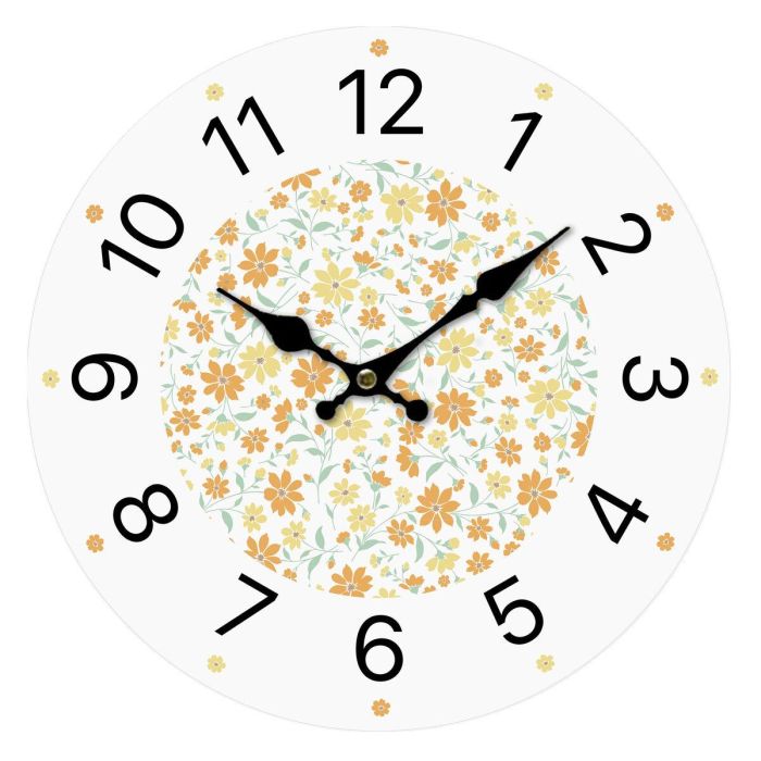 Reloj de Pared Versa Madera Flores 4 x 30 x 30 cm Reloj de Pared Versa Madera Flores 4 x 30 x 30 cm