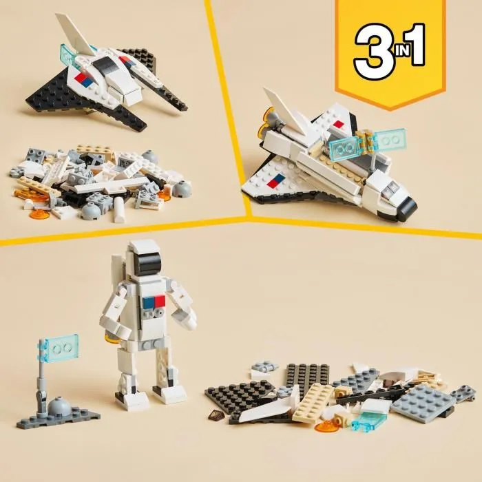 LEGO 31134 Creator 3-en-1 Transporte Espacial, Astronauta con traje espacial, Niños 6 años 4