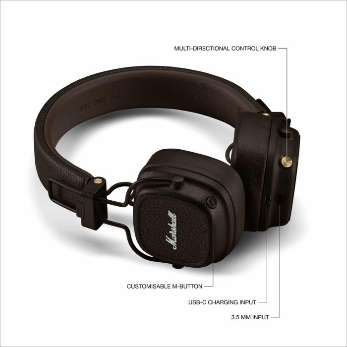 Auriculares de Diadema Marshall Major V BT Marrón 4