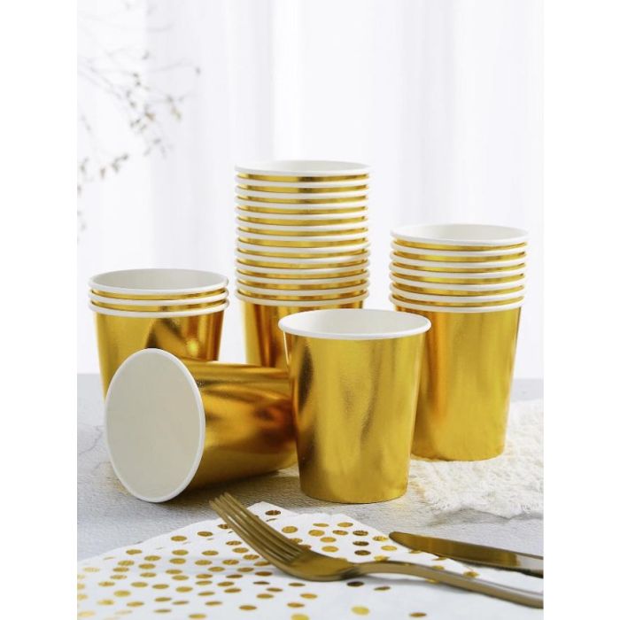 Set de 10 vasos de cartón oro 200 cc Algon (18 Cajas) 3 Set de 10 vasos de cartón oro 200 cc Algon (18 Cajas) 3